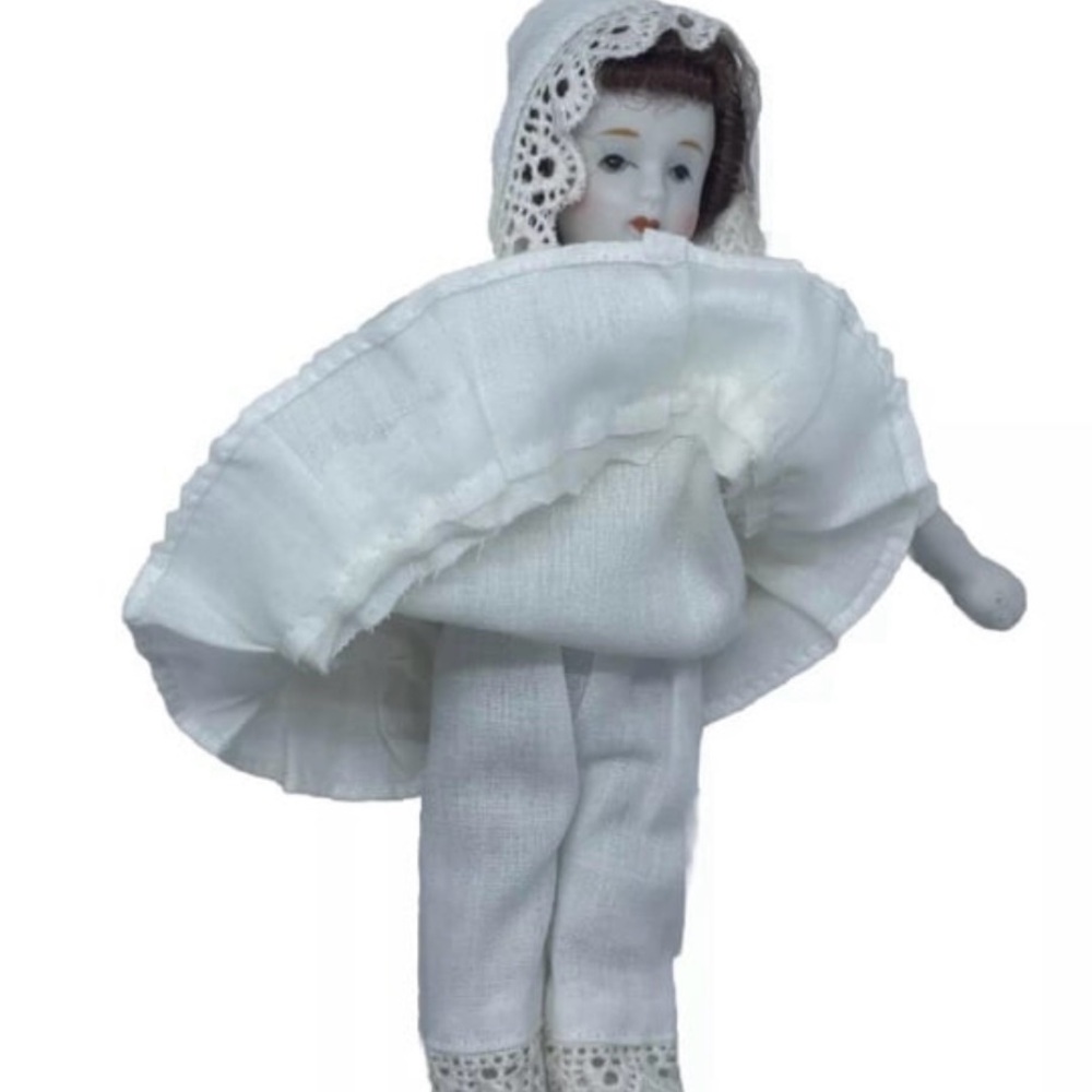 8" Antique Vintage Doll Porcelain Chest Head Hands Legs - Picture 7 of 7